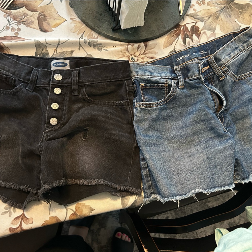 Old Navy Blue and Black Denim Shorts Duo